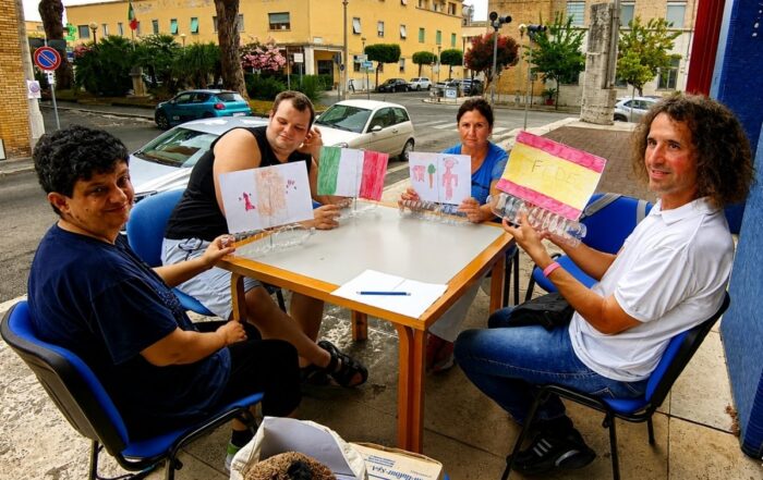 beneficiari del centro diurno l'amicizia in attività esterna